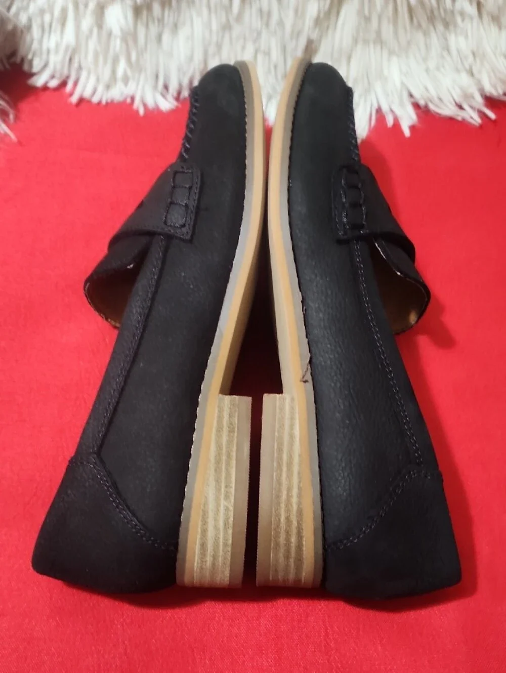 Lucky BrandEryka Black Penny Loafers with Tan Trim